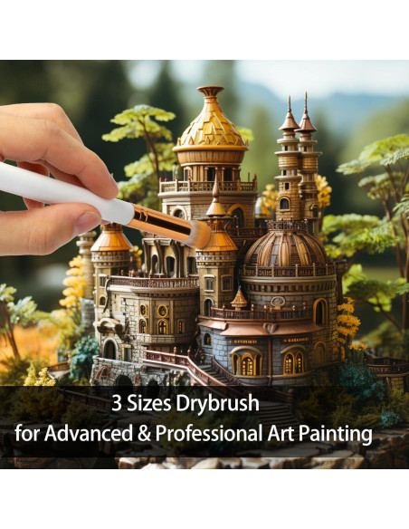 Cepillos de Pintura Miniatura UNIMEIX 12 Piezas Detalle