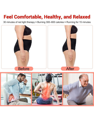 Cinturón de Terapia de Luz Roja Muuruu 660nm y 850nm Portátil