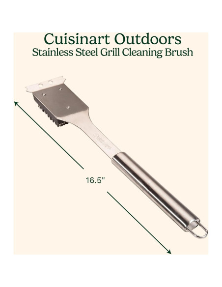 Cepillo y raspador Cuisinart 41.9 cm acero inoxidable BBQ