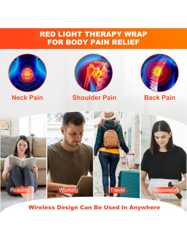 Terapia de Luz Roja Inalámbrica TUOYR para Cuello y Hombros