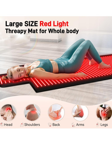 Almohadilla de Terapia de Luz Roja ZAMPAM 190.5x83.8cm Infrarroja