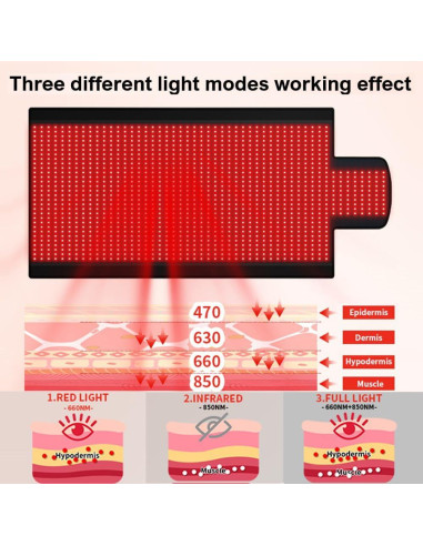 Almohadilla de Terapia de Luz Roja ZAMPAM 190.5x83.8cm Infrarroja