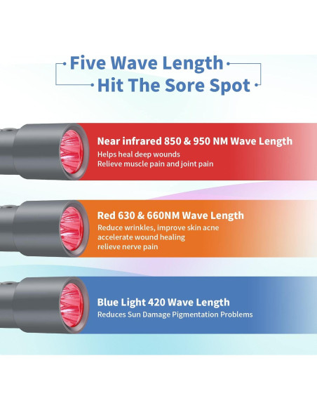 Dispositivo de Terapia de Luz Roja XyVoltic 5 en 1 Portátil