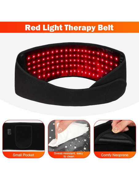 Faja de Terapia de Luz Roja Pik Kon 660nm 850nm con Vibración