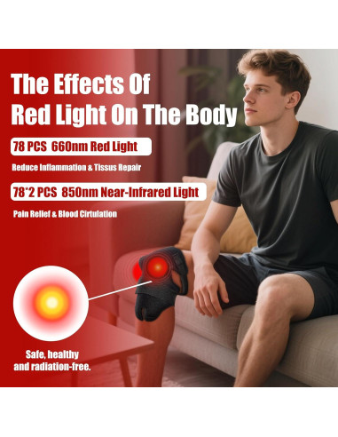 Faja de Terapia de Luz Roja Bnlei 3 en 1 con Calor 660nm 850nm