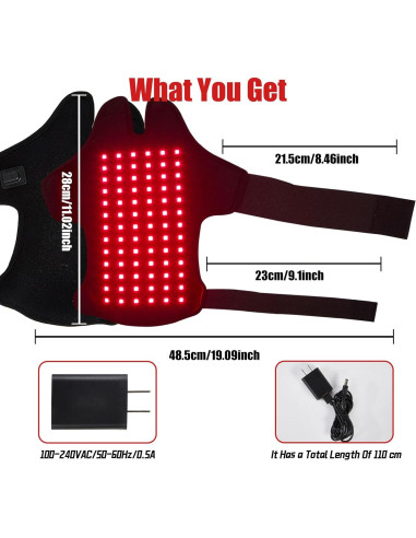 Faja de Terapia de Luz Roja Bnlei 3 en 1 con Calor 660nm 850nm