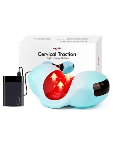 Almohada de tracción cervical con terapia de luz roja y cargador 10000mAh