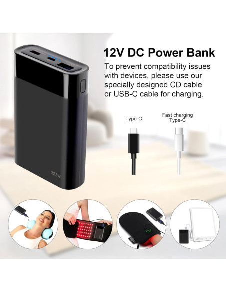 Almohada de tracción cervical con terapia de luz roja y cargador 10000mAh