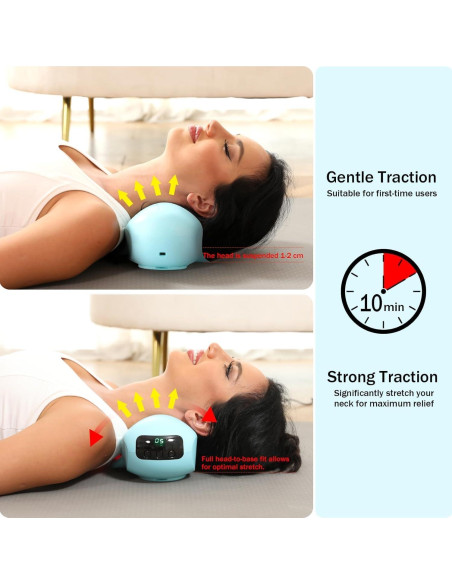 Almohada de tracción cervical con terapia de luz roja y cargador 10000mAh