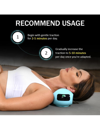 Almohada de tracción cervical con terapia de luz roja y cargador 10000mAh