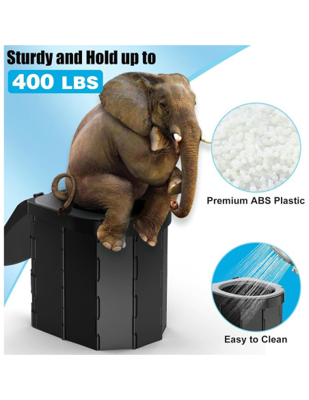 Inodoro Portátil PAHTTO Plegable con Cojín y Soporte Papel