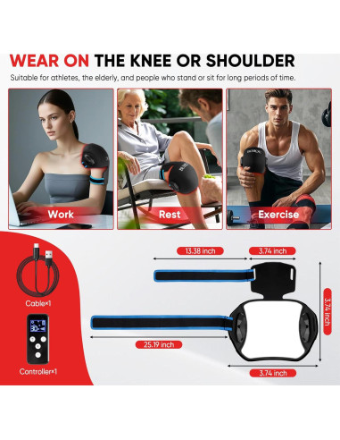 Masajeador de Rodilla Vibratorio MOCKPOSE con Luz Roja 660nm 850nm