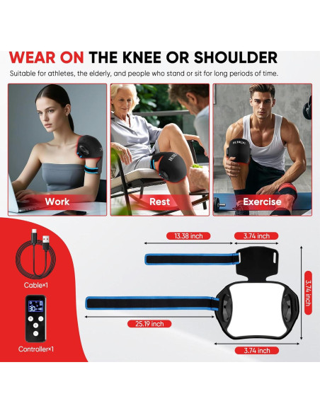 Masajeador de Rodilla Vibratorio MOCKPOSE con Luz Roja 660nm 850nm