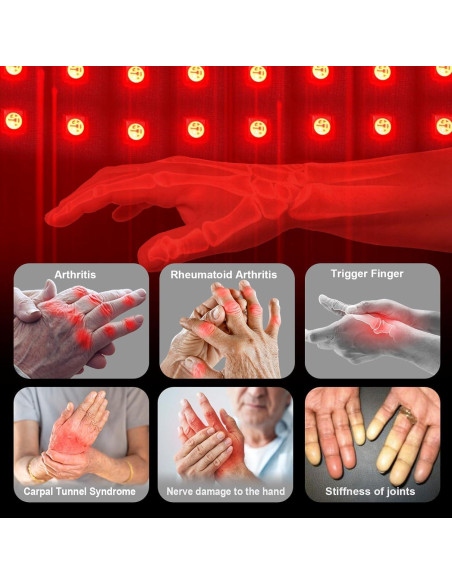 Guante de Terapia de Luz Roja Inalámbrico LICINWING 132 LEDs