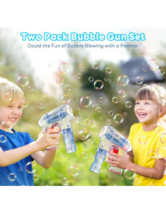 Set de 2 Pistolas de Burbujas Kid Odyssey con 4 Recargas y LED 2