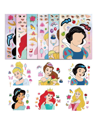 36 Hojas de Calcomanías Reutilizables Ahyuan Princesa