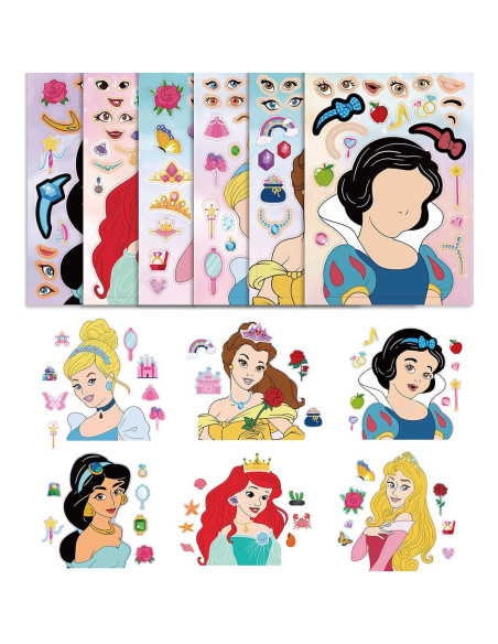 36 Hojas de Calcomanías Reutilizables Ahyuan Princesa