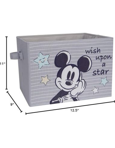 Cesta de Almacenamiento Plegable Lambs & Ivy Mickey Mouse Gris