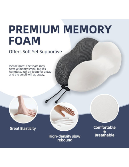 Almohada de Viaje con Capucha SKYTRAX COMF Gris Espuma de Memoria Almohada de Viaje con Capucha SKYTRAX COMF Gris Espuma de Memoria