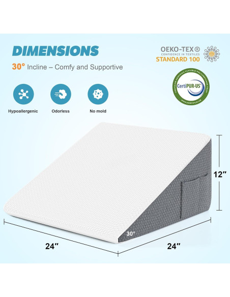 Almohada en Cuña Yojoker 30.48 cm Espuma Viscoelástica Almohada en Cuña Yojoker 30.48 cm Espuma Viscoelástica