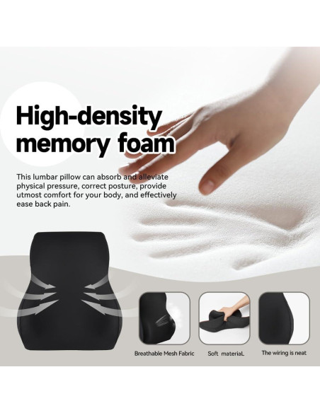 Almohada Lumbar Letumalos de Espuma Viscoelástica - Soporte para Espalda