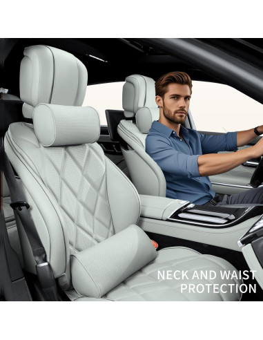 Cojín Lumbar Ergonómico Dapucarin de Espuma Viscoelástica Gris