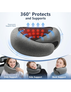 Almohada de Viaje Purroch Yate-Uxz Gris Oscuro Espuma Memoria 2