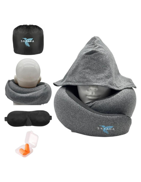 Almohada de Viaje Skyana Espuma de Memoria con Kit Completo Almohada de Viaje Skyana Espuma de Memoria con Kit Completo