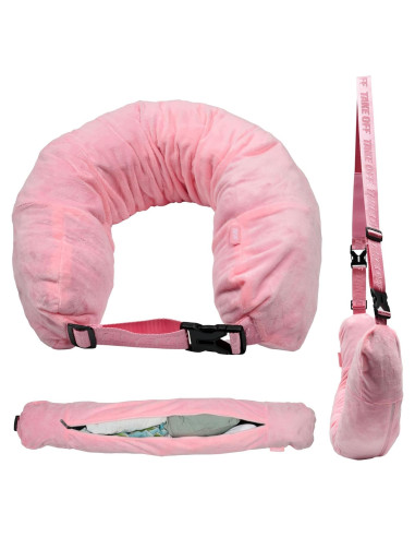 Almohada de Cuello Rellenable TAKE Off - Viaje Compacta Rosa
