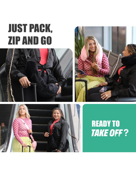 Almohada de Cuello Rellenable TAKE Off - Viaje Compacta Rosa