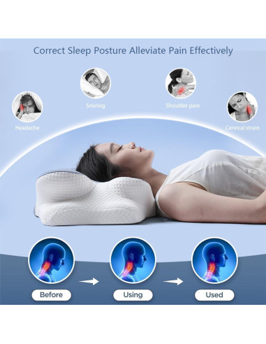 Almohada Cervical HEYPORK Espuma Viscoelástica 62x38cm