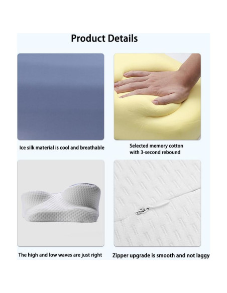 Almohada Cervical HEYPORK Espuma Viscoelástica 62x38cm