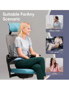 Almohada Lumbar FOUXTEL Extra Grande 50.8x35.6x14cm Gris 2