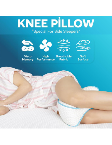 Almohada de Rodilla Viscoelástica Viscofoam - Alivio Dolor Espalda