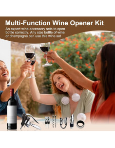 Juego de Abridor de Vino Qdreclod 8 PZS Acero Inoxidable 2