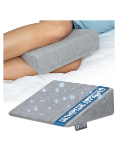 Almohada en Cuña 5 Estrellas Unidas para Embarazo y Dormir de Lado - Soporte Firme, Gris Ártico