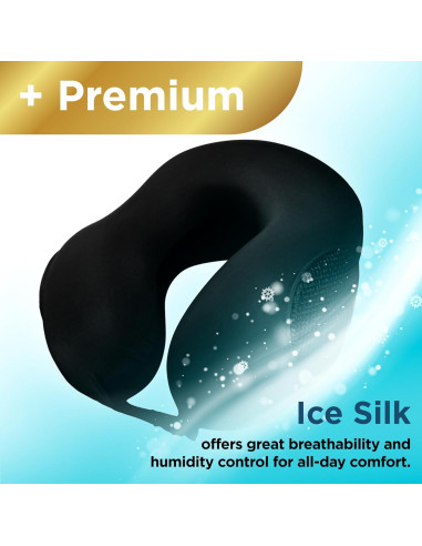 Almohada de Viaje BLACK+DECKER Espuma Viscoelástica Negra