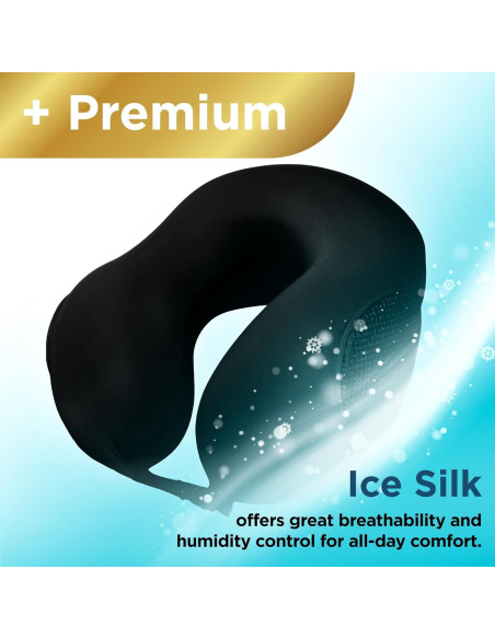 Almohada de Viaje BLACK+DECKER Espuma Viscoelástica Negra