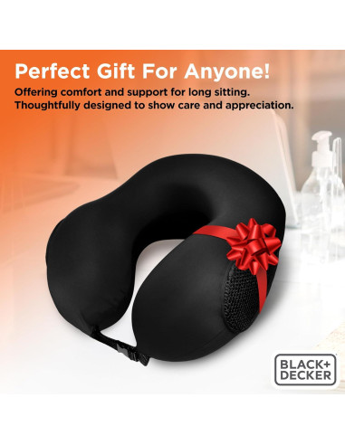Almohada de Viaje BLACK+DECKER Espuma Viscoelástica Negra
