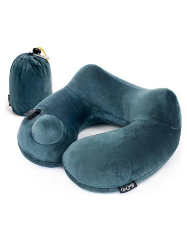 Almohada de Viaje Inflable AirComfy - Compacta y Ligera, Soporte para Cuello y Espalda