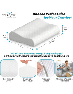 Almohada Ergonómica Cervical WELLGIVER con Gel Refrigerante 58x36 cm 2