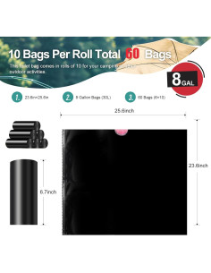 Bolsas de Inodoro Portátiles Ann Katy 60 Piezas 30L 2