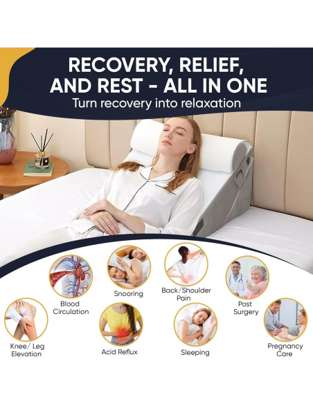 Almohada en Cuña Ajustable PRYZON WPG001 3 Piezas para Reflujo Almohada en Cuña Ajustable PRYZON WPG001 3 Piezas para Reflujo