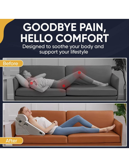 Almohada en Cuña Ajustable PRYZON WPG001 3 Piezas para Reflujo Almohada en Cuña Ajustable PRYZON WPG001 3 Piezas para Reflujo