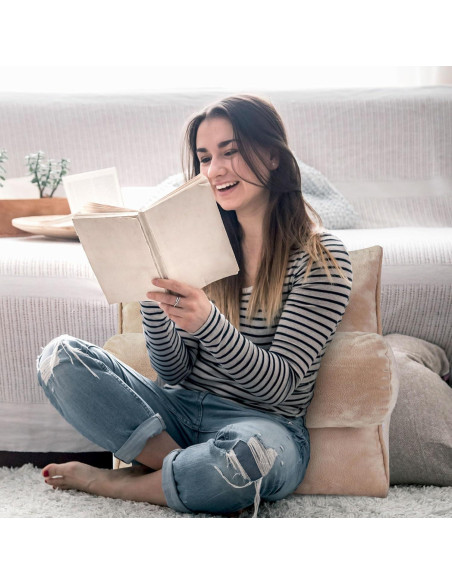 Cojín de Lectura Cheer Collection Cuña Ajustable Taupe 40x22cm