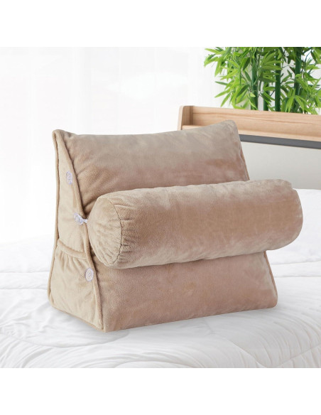 Cojín de Lectura Cheer Collection Cuña Ajustable Taupe 40x22cm