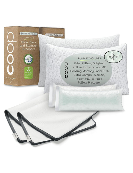 Almohada Coop Home Goods Eden Queen + Protector Microfibra