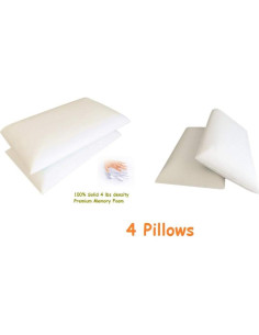 Almohadas de Espuma de Memoria Dogbed4less 4 Piezas Reina Blancas 2