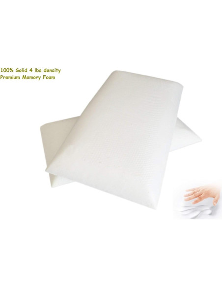 Almohadas de Espuma de Memoria Dogbed4less 4 Piezas Reina Blancas