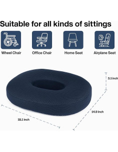 Cojín de Asiento Ergonómico Lyvero en Forma de Donut - Alivio Dolor Cola y Hemorroides 2